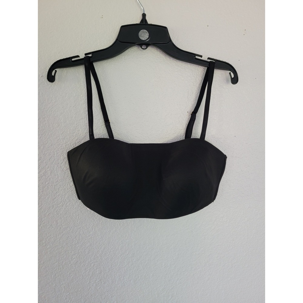 Victorias Secret Black Multi-Way Wireless Bralette Bandeau Gold Hardware M #12